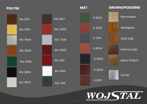 Garaże blaszane, garaże premium , kolory blach